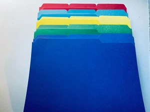 100  1/3 Cut Tab Multicolor Letter Size File Folders. - Picture 1 of 4
