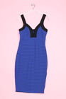 AMISU Dress Deep Plunge Neckline D 36 Indigo Blue
