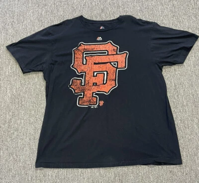 Men’s 2XL Majestic Triple Peak Ring Spun SF Giants T-shirt - Image 1 of 2