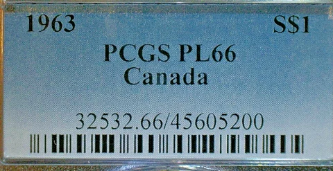 SUMMER SALE-1963 PCGS PL66 Canada SILVER $1-COIN KM#54 10% OFF Cover