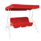 Red Splashproof 3 Seater Garden Hammock Swing Seat Canopy Cover & Cushion Set 