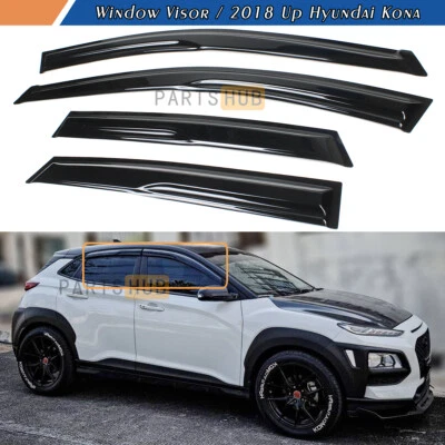 For 2018-2023 Hyundai Kona KDM Mugen Style Window Visors Rain Guards Deflectors - Image 1 of 4