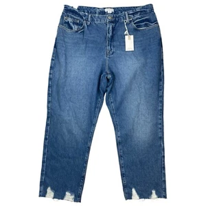 Jeans donna NUOVI Good American Good Vintage vita alta orlo sganciato taglia 16 Plus - Foto 1 di 9