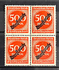 1923 Old German Block of 4 stamps MNH 500 Mark Mi:DRD81 O/print Dienstmarke