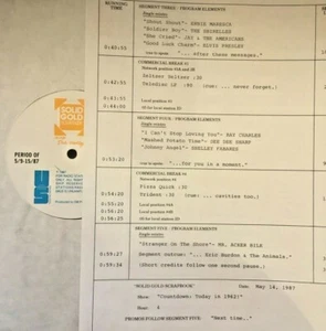 RADIO SHOW: 5/14/87 TODAY IN '62 ELVIS,KETTY LESTER, CHUBBY CHECKER,JAMES BROWN - Picture 1 of 1