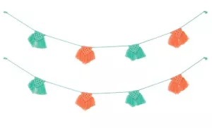 5 PC Flags Birthday Party Decor Hanging Bunting Cotton Yarn Banner Macrame Flag - Picture 1 of 4