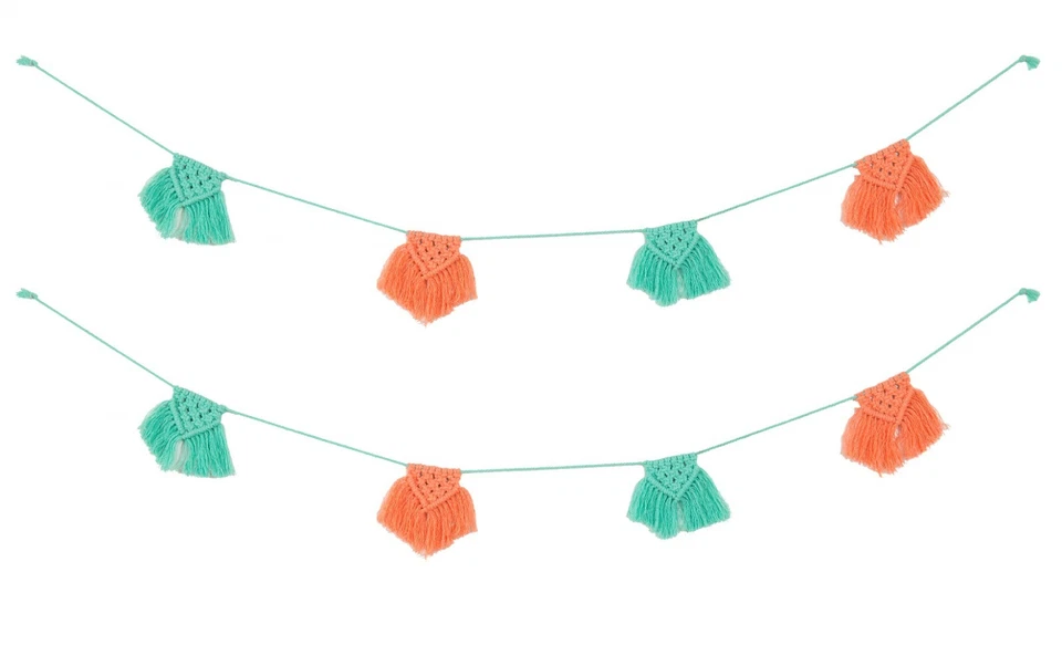5 piezas Banderas Decoración Fiesta de Cumpleaños Colgante Banderín Algodón Hilo Bandera Macramé Bandera Foto 1 de 3