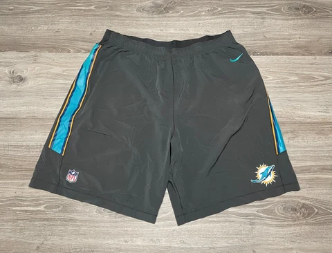 Nike Miami Dolphins NFL #68 Team Issued Gray Football Shorts Men's Size 3XL XXXL Cover