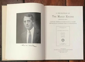 "A DESCRIPTION OF THE MANLY ENGINE" 1942 ED HC NF- AVIATION MECHANICAL DRAWINGS - Imagen 1 de 1
