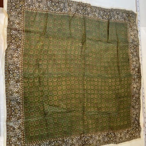 Fazzoletto Hankie vintage verde oro - Foto 1 di 6