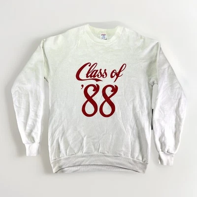 Moletom Jerzees Vintage Grande Classe De 88 Pulôver Branco EUA Manga Longa Caixinha - Imagem 1 de 4