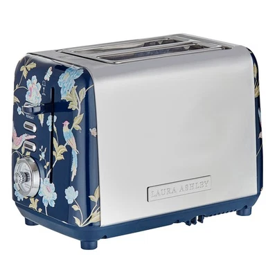 Laura Ashley Elveden 2 Slice Toaster Blue & Silver - image 1 of 4