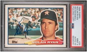 Nolan Ryan 1988 Topps Big Signed Baseball Card 29 PSA 9 PSA/DNA Certified 10 HOF - Picture 1 of 6