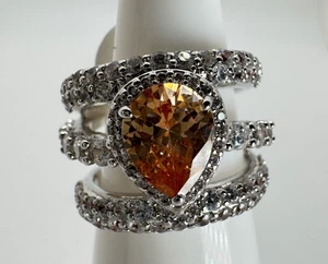 Size 6 Bomb Party Ring - RG89010 With Pure Confidence - Smokey Topaz on Rhodium - Picture 1 of 5