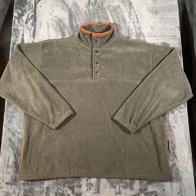 Suéter Vintage Orvis Para Hombres 2XL Verde Oliva Pullover a Presión Polartec Polar EE. UU. Foto 1 de 4