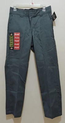 Pantalones de trabajo Dickies para hombre calce ajustado pierna cónica sarga talla 29X30 verde tiro medio Foto 1 de 4