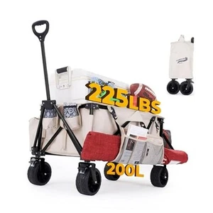 200L Collapsible Folding Beach Wagon |Heavy Duty Utility Cart Extender - Picture 1 of 7