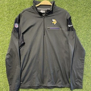 Minnesota Vikings Nike Quarter Zip On Field Shirt Pullover Grau Schwarz Herren M - Bild 1 von 5