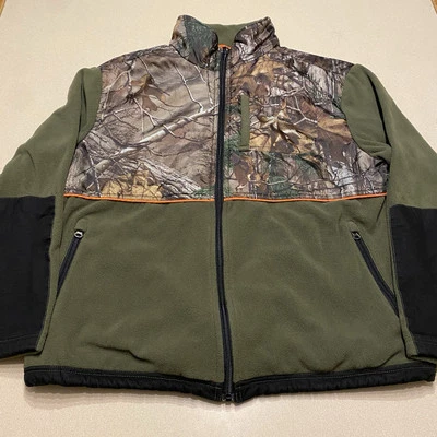 Chaqueta Realtree Para Hombre Grande Vellón Cremallera Completa Camuflaje Verde Caza  Foto 1 de 4