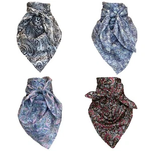 Wyoming Traders Calico Wild Rag 20" 34" 42" XS L XL Silk Scarf Cowboy Bandana - Picture 1 of 5