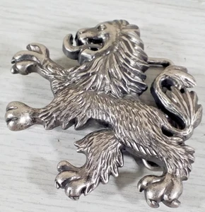 Figura Grifo Dragón Hebilla Cinturón Tono Plateado León Heráldico Retro De Colección - Imagen 1 de 4