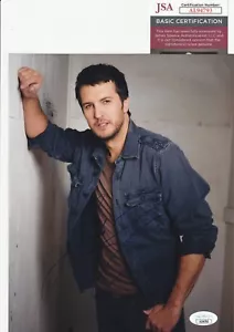 Foto autógrafa a color 8x10 firmada a mano por Luke Bryan certificado de autenticidad JSA - Imagen 1 de 1