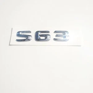 S63 CHROM HECKKLAPPE KOFFERRAUM BADGE EMBLEM SCHRIFTZUG FÜR MERCEDES BENZ - Bild 1 von 1