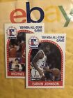 Nba Hoops 1989 Basketball Michael Jordan #21 Bulls And#166 Earvin Johnson Lakers