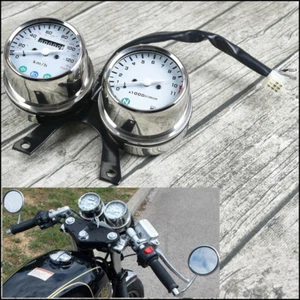 Medidor modificado para motocicleta Cafe Racer doble medidor odómetro velocímetro - Imagen 1 de 8