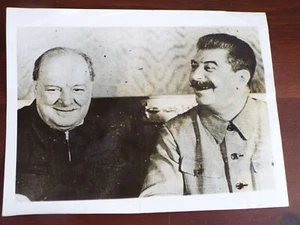 Foto original de prensa asociada de la Segunda Guerra Mundial Winston Churchill Joseph Stalin 1942 - Imagen 1 de 9