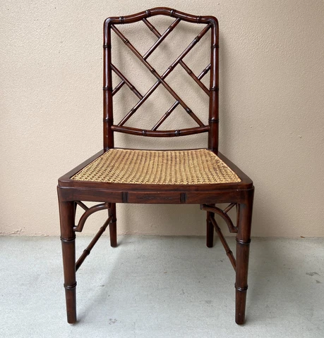 Chippendale Faux Bamboo Side Chair Cover
