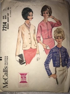 McCalls VINTAGE 7214 Miss Jacket Set Pattern 3 Variations SIZE 12 CUT COMPLETE - Picture 1 of 12