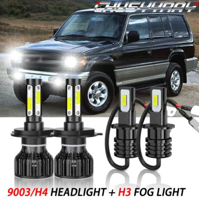 For Mitsubishi Montero 1998 1999-2000 6000K Headlight + Fog Light Bulbs 4pc - Image 1 of 4