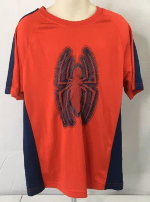 Spiderman Shirt Youth Boys Medium 8 Red Blue Marvel Tech Short Sleeve Breathable - Image 1 of 4