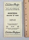 1965 Canadian Pacific Timetable French and English Montreal Ottawa Toronto 