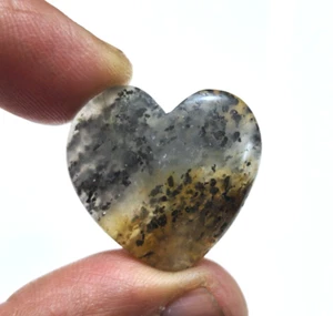 Attraktiver 43 crt schwarzer Sonnenstein Herzform Cabochon für Schmuck lose Edelsteine - Bild 1 von 5