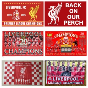 Large 5ft x 3ft Liverpool League Champions Flag 24/25 UK - Picture 1 of 18