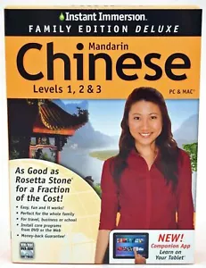 NEW Instant Immersion Family Deluxe Mandarin Chinese Levels 1 2 3 PC/Mac/Tablet - Picture 1 of 6