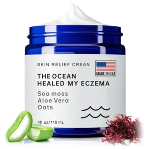SKIN RELIEF Cream THE OCEAN HEALED ECZEMA Seamoss Aloe Vera Oats Extract 118ml - Picture 1 of 9