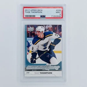 Tage Thompson ๐ 2017-18 Upper deck #228 Young Guns PSA 9 Rookie Card - Picture 1 of 2