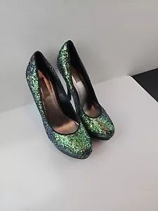 Rachel Roy Tacchi pompa a plateau Keendan Sparkle da donna verdi taglia 6,5 M - Foto 1 di 8