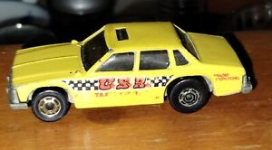 Hot Wheels Taxi Chevy Malibu Yellow, 1982, Gold Hot Ones, USA Taxi Service