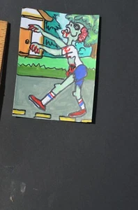 ACEO Original Art Comic Walking Zombie Original not a print mixed media - Picture 1 of 3