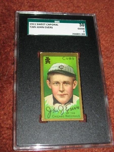 1911 T205 Gold Border Johnny Evers SGC 30 Good 2 ~Chicago Cubs Hofer! - Picture 1 of 3