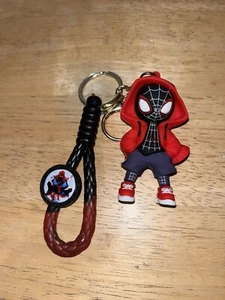Llavero Miles Morales Spider-man Llavero de Goma Bolso Marvel Dije Bolso Clip Azul - Imagen 1 de 5