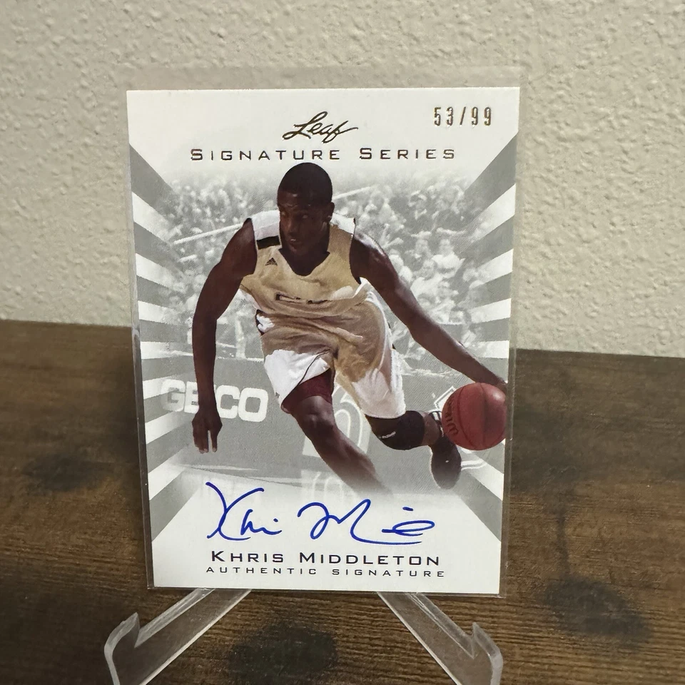 2012 Leaf Khris Middleton Signature Series Auto /99 BA-KM4 HS - Image 1 of 2