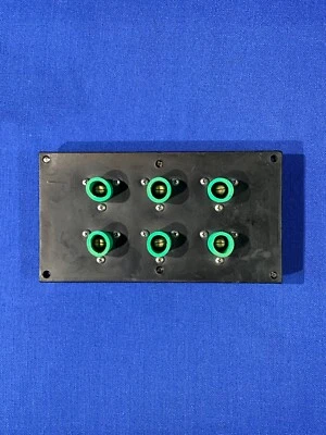 (6 in panel) Leviton Green 15 Series Male Cam Plug Receptacle 125A 15R21-TG - Image 1 of 2