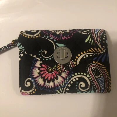 Cartera sin asas de cachemira negra Turnlock Vera Bradley Turnlock Foto 1 de 4