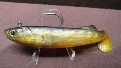 Винтажная рыболовная приманка на гольяна из жесткой резины 6 дюймов ОЧЕНЬ ЖИВАЯ, КАК ДЛЯ ПОДЛЕДНОЙ РЫБАЛКИ - Изображение 1 из 4