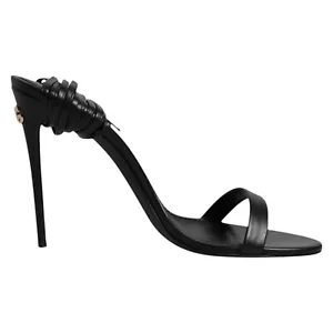 DOLCE & GABBANA Shoes Sandals Black Leather Stiletto Heels EU38 / US7.5 980usd - Picture 1 of 8